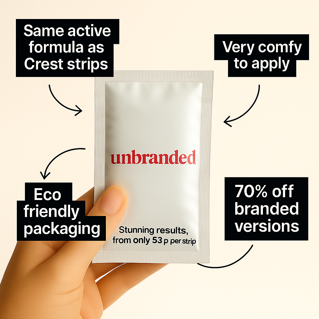 Unbranded™ Whitening Strips - Crest Alternative | Same Formula + Half The Price